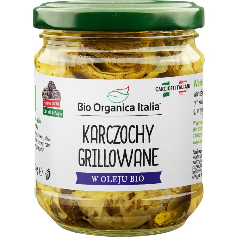KARCZOCHY GRILLOWANE W OLEJU BIO 190 g (115 g) (SŁOIK) - BIO ORGANICA ITALIA