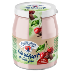 JOGURT WIŚNIOWY Z MLEKA SIENNEGO Z CZEKOLADĄ BEZGLUTENOWY BIO 150 g (SŁOIK) - STERZING-VIPITENO