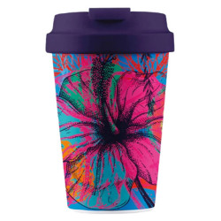 KUBEK PODRÓŻNY KOLOROWY OGRÓD 350 ml - CHIC-MIC