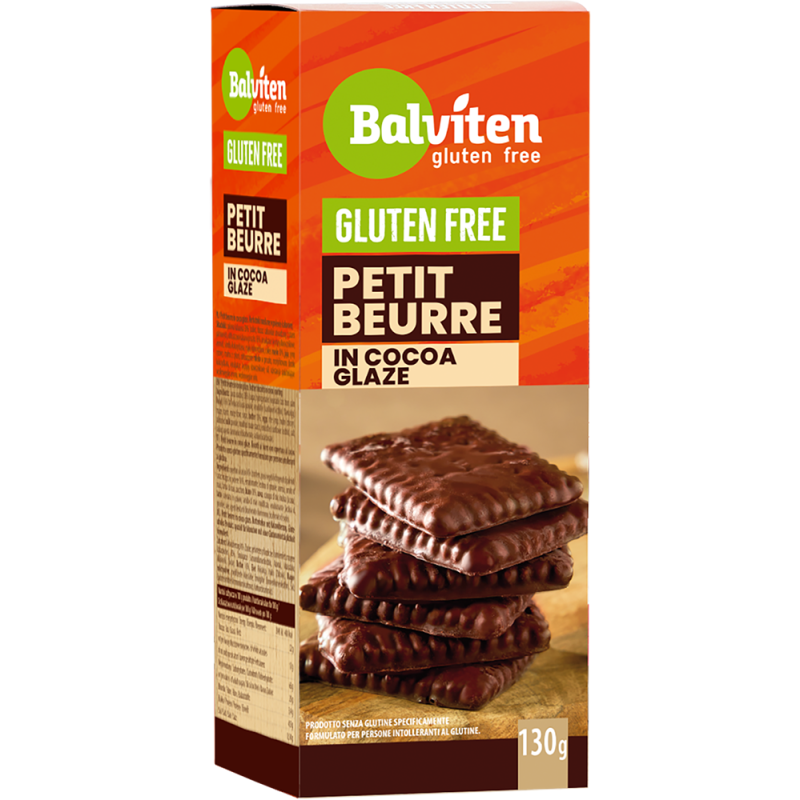 HERBATNIKI PETIT BEURRE W POLEWIE KAKAOWEJ BEZGLUTENOWE 130 g - BALVITEN