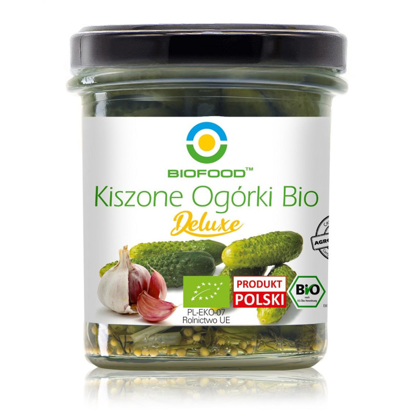 OGÓRKI KISZONE DELUXE BIO 320 g (230 g) - BIOFOOD