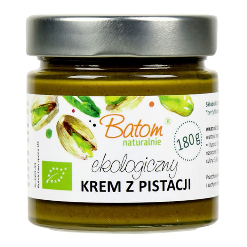 KREM Z PISTACJI PRAŻONYCH 100 % BIO 180 g - BATOM