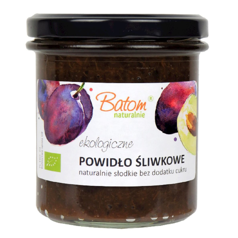 POWIDŁA ŚLIWKOWE BEZ DODATKU CUKRÓW BIO 340 g - BATOM