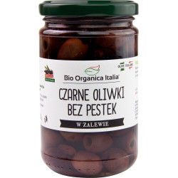 OLIWKI CZARNE BEZ PESTEK W ZALEWIE BIO 280 g (150 g) (SŁOIK) - BIO ORGANICA ITALIA