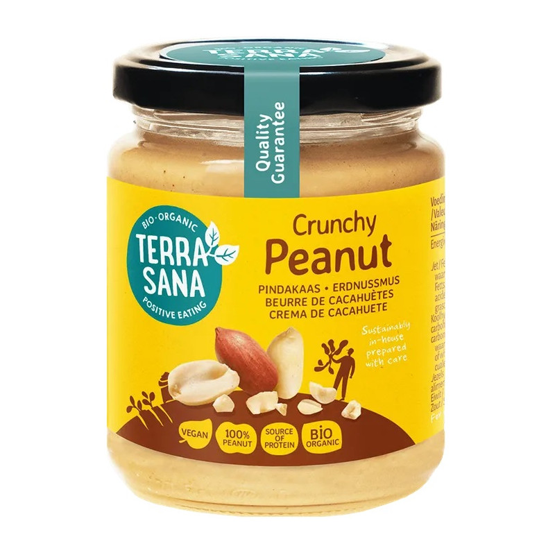 KREM Z ORZESZKÓW ZIEMNYCH PRAŻONYCH 100 % CRUNCHY BIO 250 g - TERRASANA