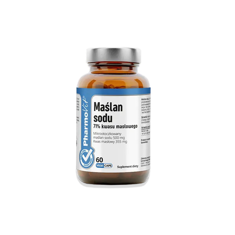 MAŚLAN SODU (500 mg) BEZGLUTENOWY 60 KAPSUŁEK - PHARMOVIT (CLEAN LABEL)