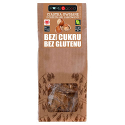 CIASTKA OWSIANE Z ORZECHAMI LASKOWYMI BEZ DODATKU CUKRÓW BEZGLUTENOWE 150 g - PURE&GOOD