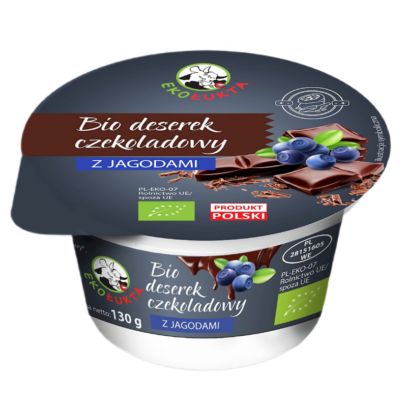 DESER CZEKOLADOWY Z JAGODAMI BIO 130 g - EKO ŁUKTA