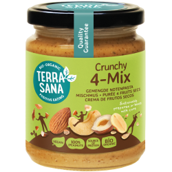 KREM ORZECHOWY CRUNCHY MIX (4 ORZECHY) BIO 250 g - TERRASANA