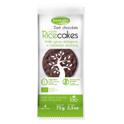 WAFLE RYŻOWE OBLANE CZEKOLADĄ DESEROWĄ BEZGLUTENOWE BIO 72 g -  LESTELLO