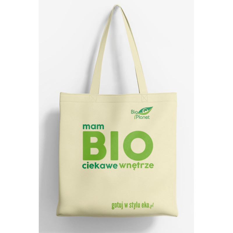 TORBA BAWEŁNIANA Z DNEM I BOKAMI Z LOGO BIO PLANET