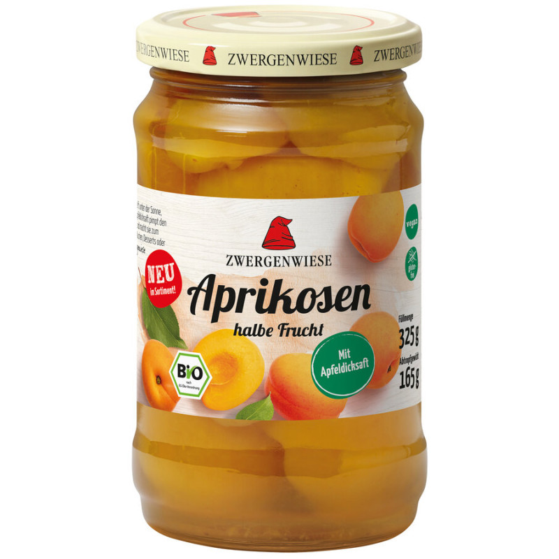 MORELE POŁÓWKI W LEKKIM SYROPIE BEZGLUTENOWE BIO 325 g (165 g) (SŁOIK) - ZWERGENWIESE