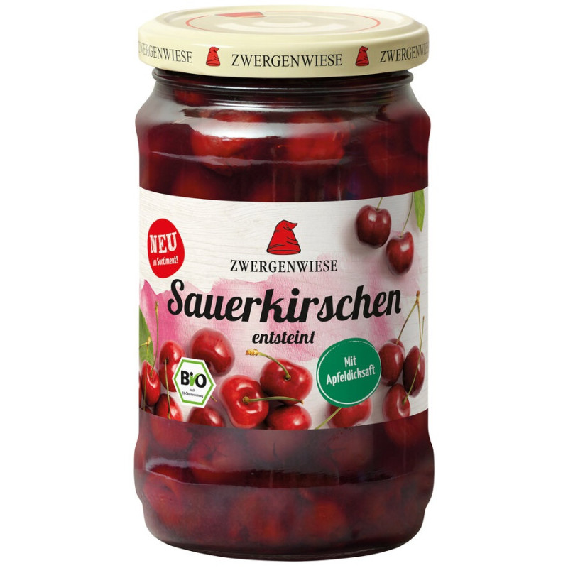 WIŚNIE W LEKKIM SYROPIE BEZGLUTENOWE BIO 360 g (195 g) (SŁOIK) - ZWERGENWIESE