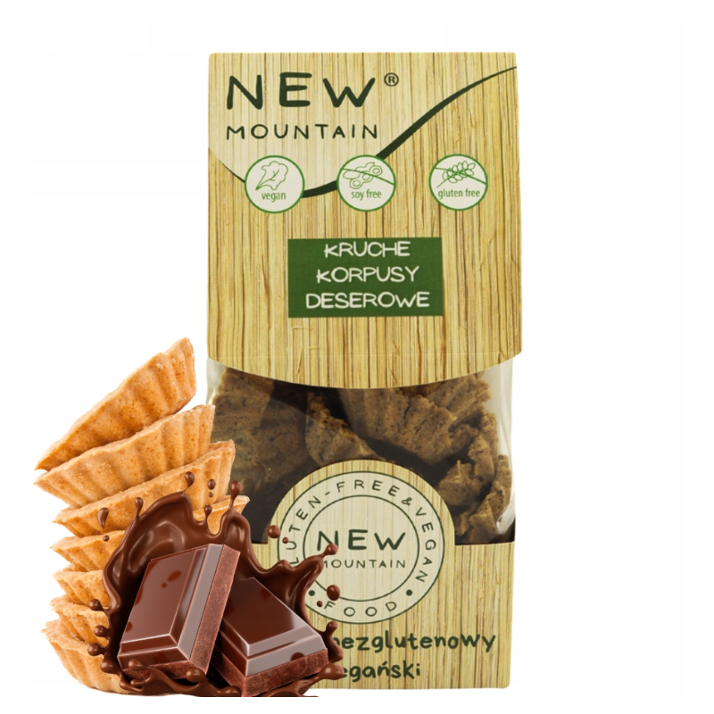 KORPUSY DESEROWE KRUCHE CZEKOLADOWE BEZGLUTENOWE 200 g - NEW MOUNTAIN