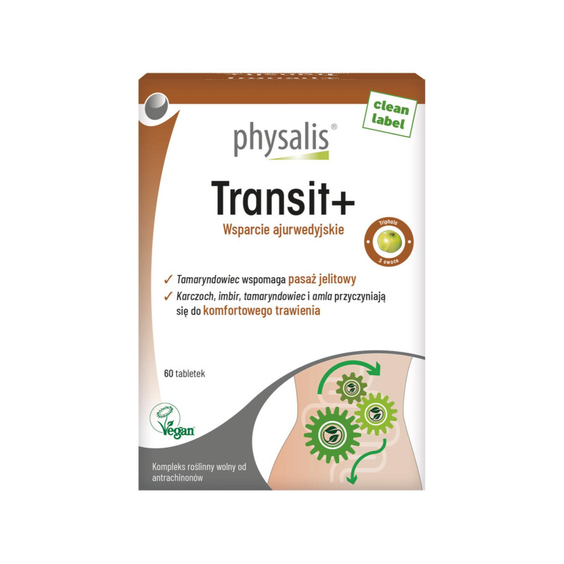 TABLETKI NA WSPARCIE PRACY JELIT (TRANSIT+) 60 szt. - PHYSALIS