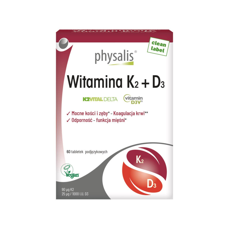WITAMINA K2 + D3 60 TABLETEK - PHYSALIS