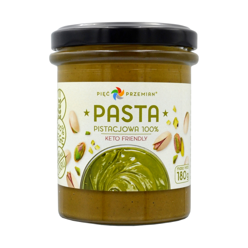 KREM Z PISTACJI PRAŻONYCH 100 % BEZGLUTENOWY 180 g - PIĘĆ PRZEMIAN