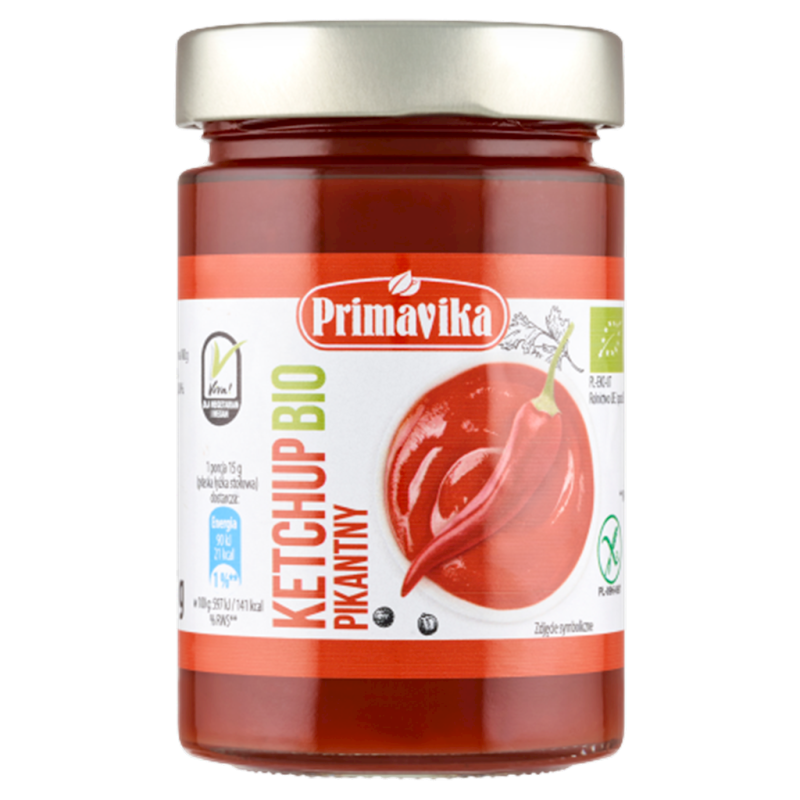 KETCHUP PIKANTNY BEZGLUTENOWY BIO 315 g - PRIMAVIKA