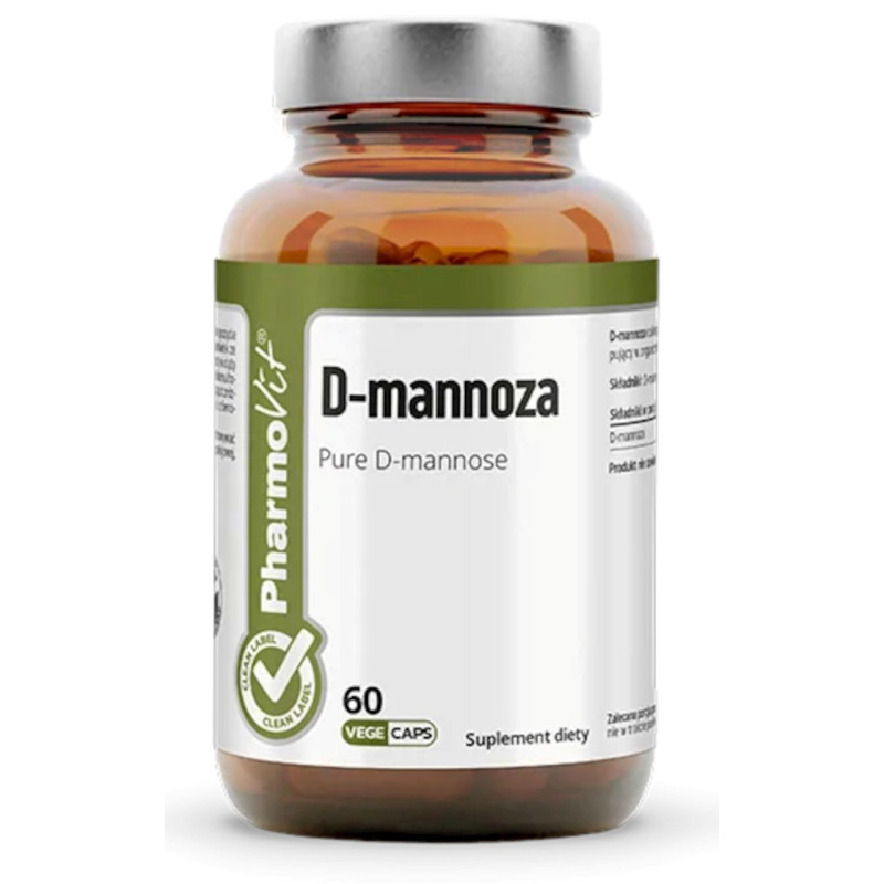 D-MANNOZA (750 mg) BEZGLUTENOWA 60 KAPSUŁEK - PHARMOVIT (CLEAN LABEL)