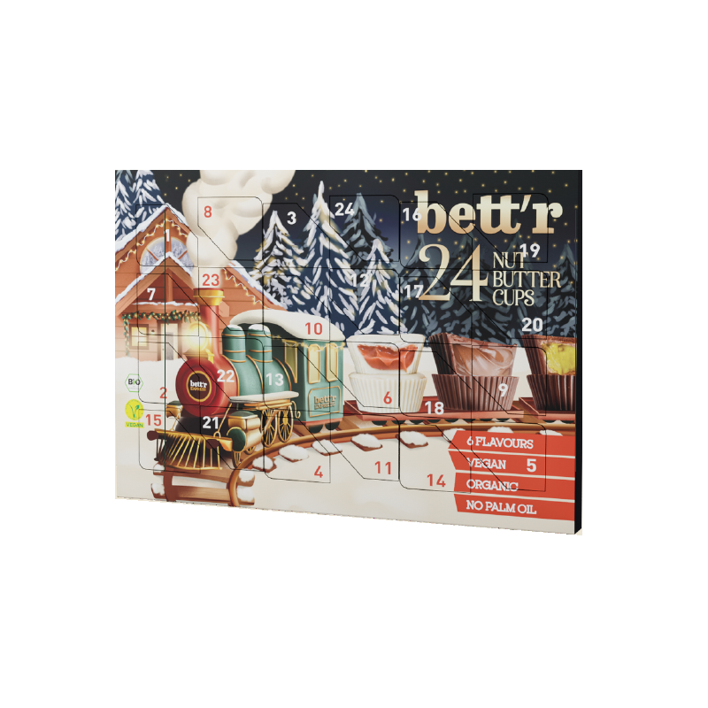 KALENDARZ ADWENTOWY: PRALINKI MIX BIO (24 x 13 g) 312 g - BETT'R (PRODUKT SEZONOWY)