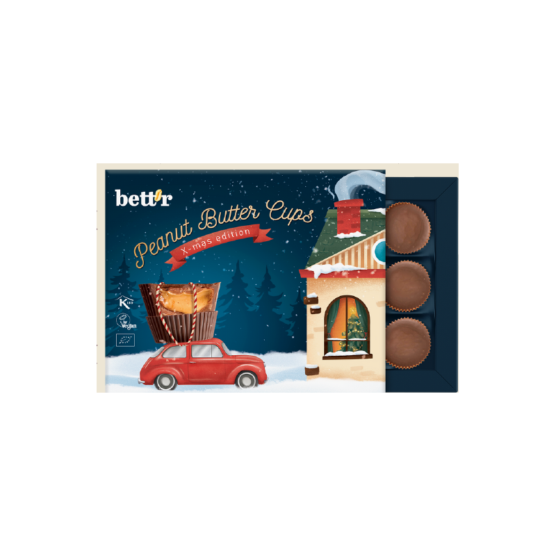 ŚWIĄTECZNY BOX: PRALINY Z KREMEM ORZECHOWYM BIO (12 x 13 g) 156 g - BETT'R (PRODUKT SEZONOWY)