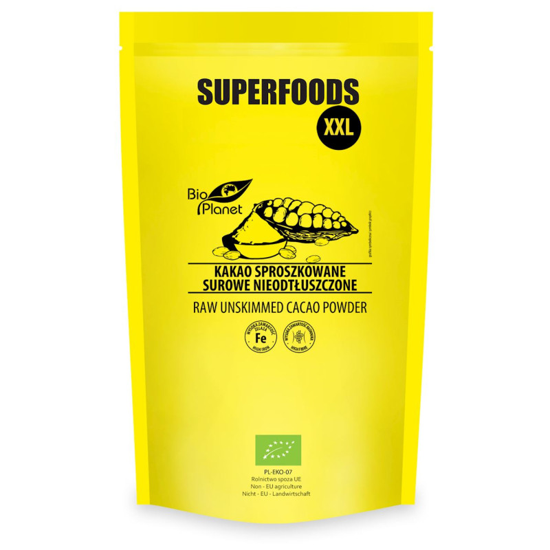 KAKAO SUROWE SPROSZKOWANE BIO 400 g - BIO PLANET SUPERFOODS