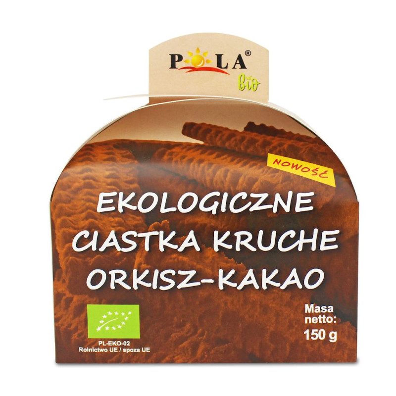 CIASTKA KRUCHE ORKISZOWE KAKAOWE BIO 150 g - POLA (NA ZAMÓWIENIE)