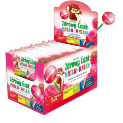 LIZAK KULKA O SMAKU MALINOWYM Z WITAMINĄ D I C BEZ CUKRU BEZGLUTENOWY 6 g - MNIAM MNIAM STARPHARMA