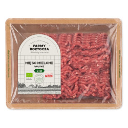 MIĘSO MIELONE WOŁOWE SUROWE BIO 300 g - FARMY ROZTOCZA (NA ZAMÓWIENIE)