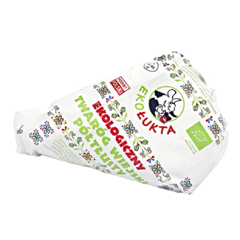 TWARÓG WIEJSKI KLINEK PÓŁTŁUSTY BIO (około 0,25 kg) - EKO ŁUKTA