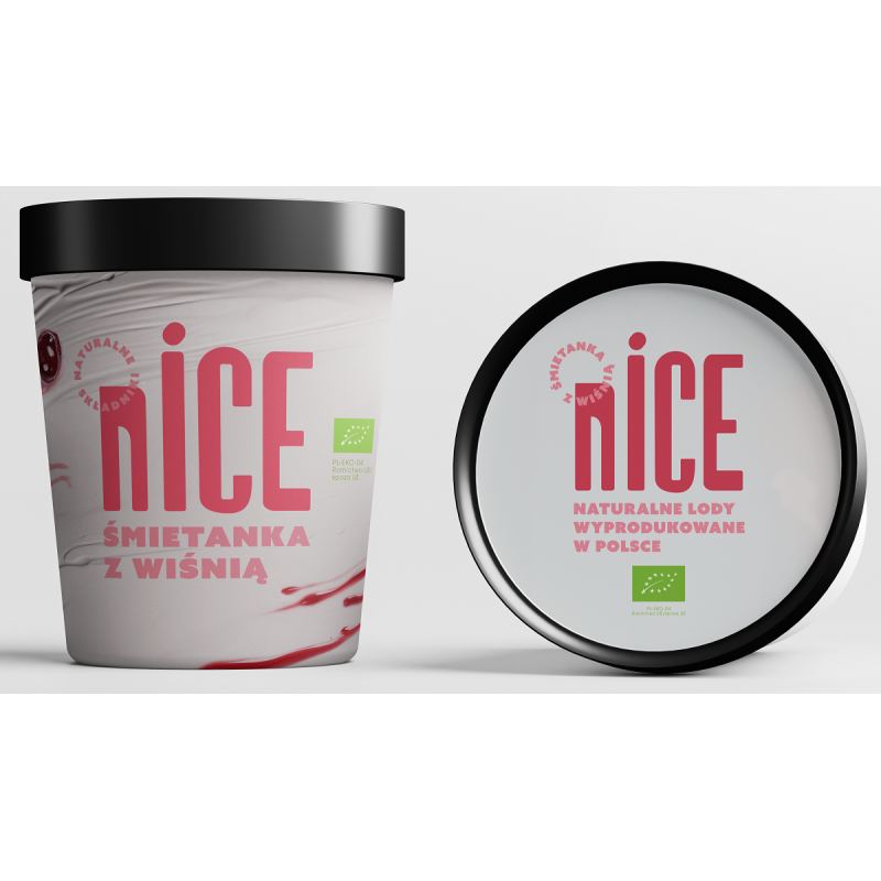 LODY ŚMIETANKA Z WIŚNIĄ BIO 475 ml - NICE