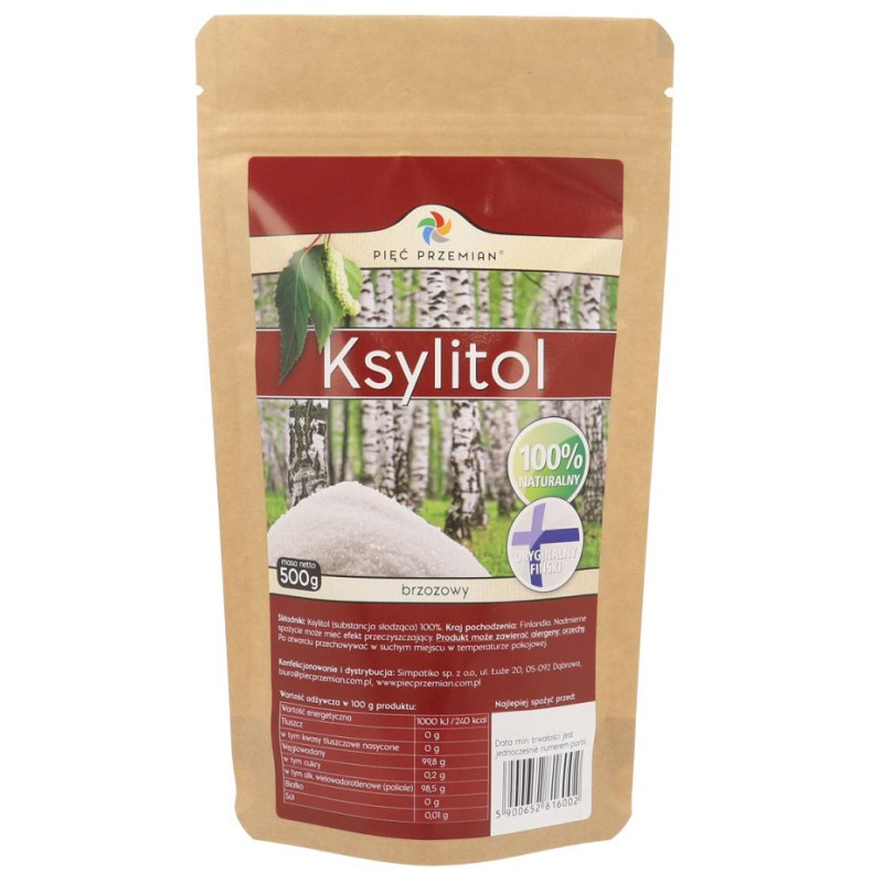 KSYLITOL 500 g - PIĘĆ PRZEMIAN (FINLANDIA)