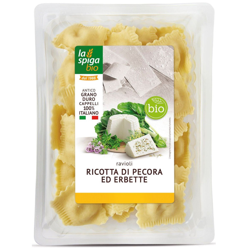RAVIOLI ŚWIEŻE Z RICOTTĄ, BOĆWINĄ I ZIOŁAMI BIO 250 g - LA SPIGA